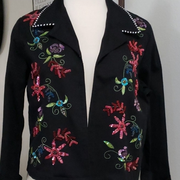 Faith Jackets & Blazers - Faith Vintage Beaded Floral Jacket